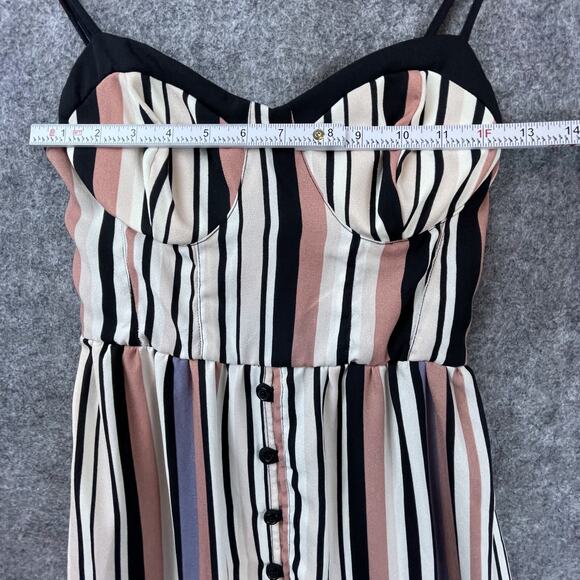 Band of Gypsies Corset Dress Small Pink Black Button Front Ruffle Coquette - Picture 5 of 8